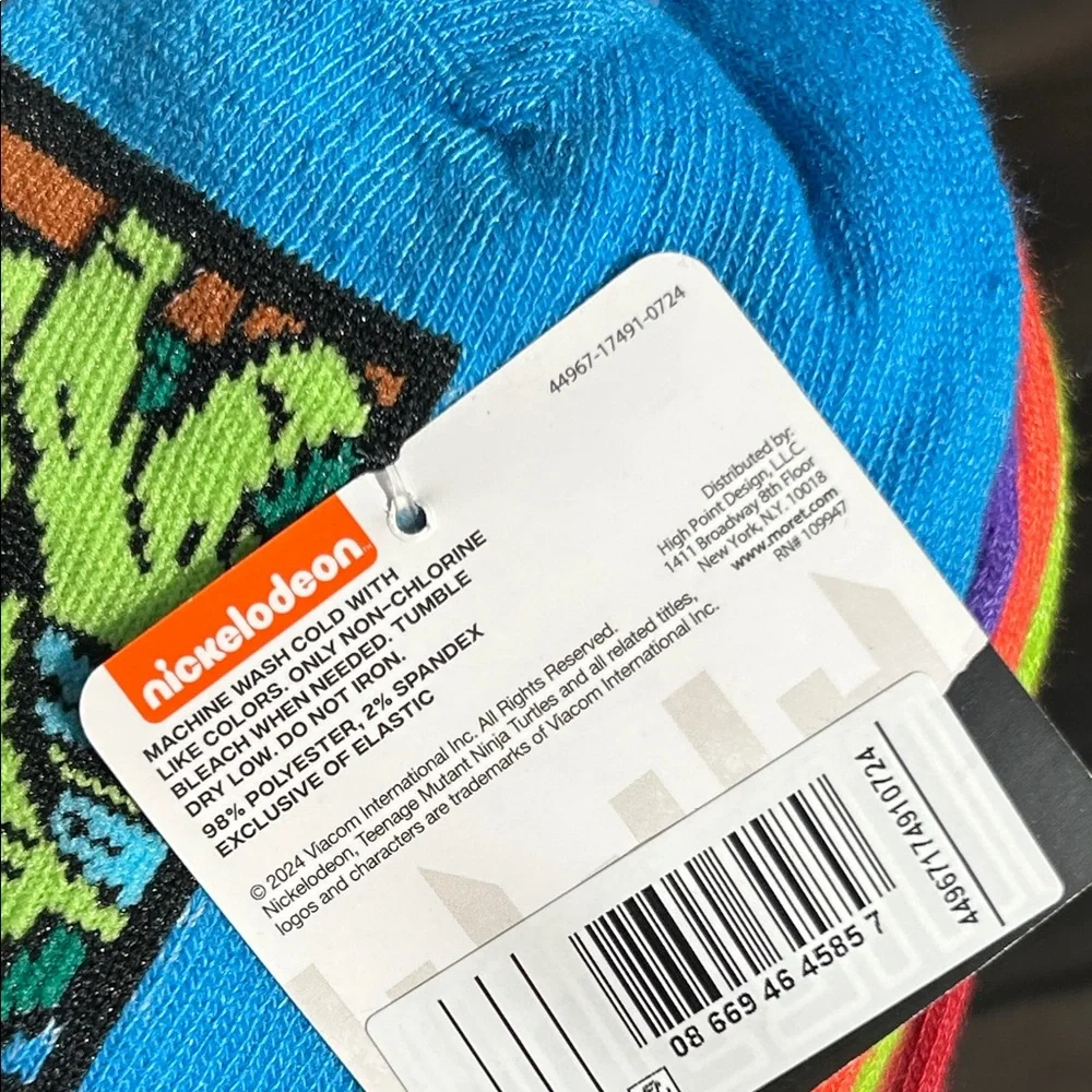 NWT Six Ninja Turtle Ankle Socks